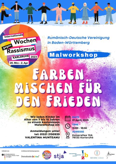Mal­work­shop „Far­ben mischen für den Frieden“